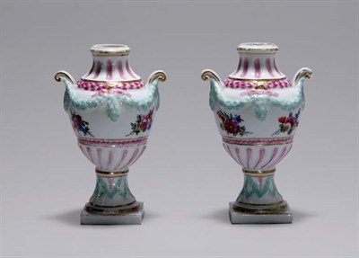 Lot 4646 - Pair of Meissen Porcelain Miniature Vases...