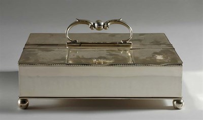 Lot 4648 - English Silver Plated Inkstand Length 11 3/4...
