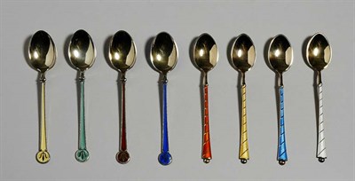 Lot 4656 - Two Boxed Sets of Eight Danish Silver and...