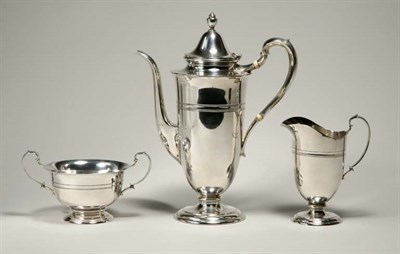 Lot 4658 - Sterling Silver Three-Piece Coffee Service...