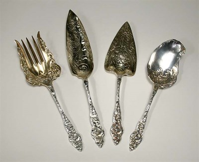 Lot 4660 - Sterling Silver Four-Piece Flatware Serving...