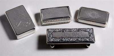 Lot 4666 - Group of Three Silver Trinket Boxes; Together...