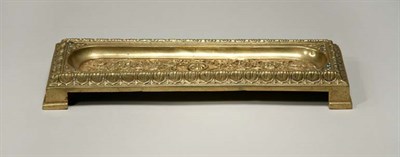 Lot 4672 - Continental Gilt-Metal Pen Tray Length 10 1/2...
