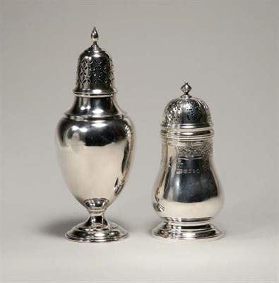 Lot 4677 - Two English Silver Casters Total approximately...