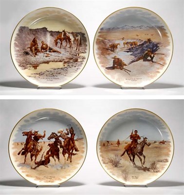 Lot 4691 - Four Gorham Porcelain Circular Plaques Various...