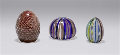 Lot 4716 - Group of Three Glass Paperweights Height of...