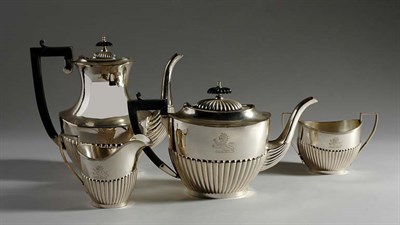 Lot 4736 - English Silver Plated Four-Piece Coffee and...