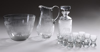 Lot 4738 - Miscellaneous Group of Etched Glass Table...