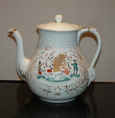 Lot 4759 - Staffordshire Pottery Teapot Height 8 1/2 inches.