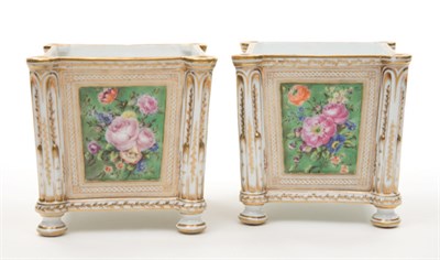 Lot 1465 - Pair of Porcelain Cachepots Blvd. St. Martin,...