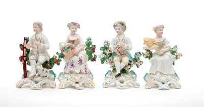 Lot 1517 - Set of Four Chelsea-Derby Porcelain...