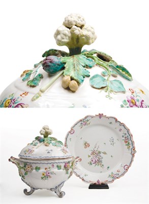 Lot 1399 - French Faience Soup Tureen, Cover and Stand...