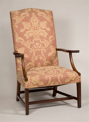 Lot 2227 - Federal Mahogany Lolling Chair With flat...