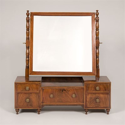 Lot 2075A - Federal Inlaid Mahogany Dressing Glass Circa...