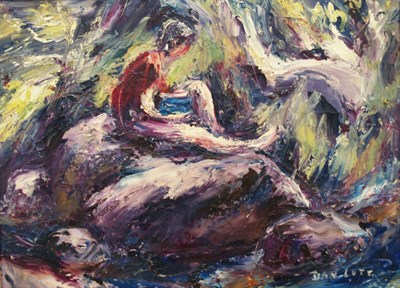 Lot 50 - Dan Lutz American, 1906-1978 By the Pool...