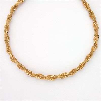 Lot 319 - Long Gold Braided Mesh Necklace