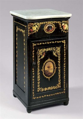 Lot 2257 - Painted and Gilt Decorated Bedside Cabinet...