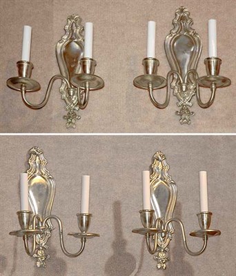 Lot 4412 - Set of Four Neoclassical Style Silvered Metal...