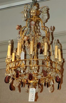 Lot 455 - Gilt-Metal and Colorless Glass Twelve-Light...