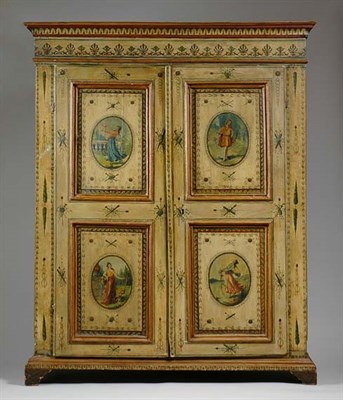 Lot 1101 - Italian Neoclassical Painted Armoire Early...