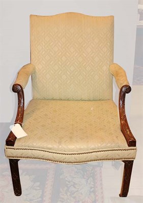 Lot 1558 - George III Mahogany Library Chair Late 18th...