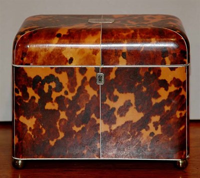 Lot 1449 - George III Tortoise Shell Tea Caddy Late...