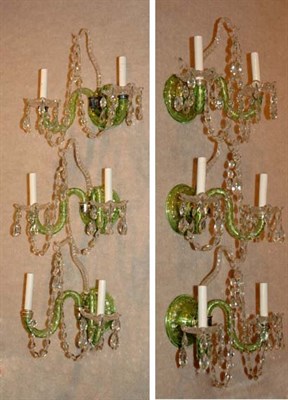 Lot 422 - Set of Six Neoclassical Style Green and...