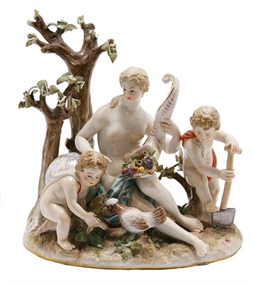 Lot 3649 - Meissen Porcelain Allegorical Figural Group...