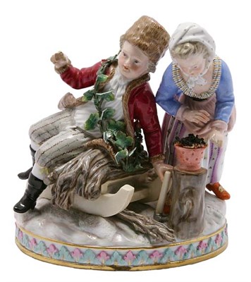 Lot 3648 - Meissen Porcelain Figural Group Modeled in the...