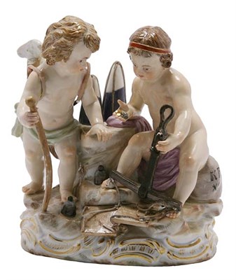 Lot 3632 - Meissen Porcelain Figural Group Modeled as a...