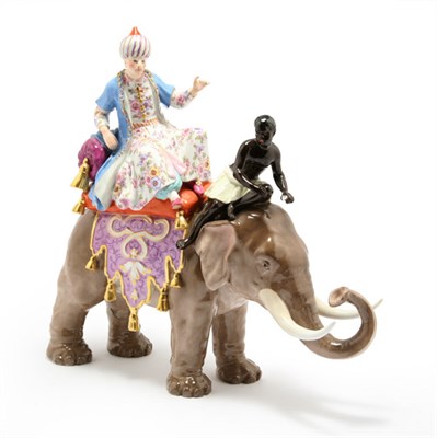 Lot 3630 - Meissen Porcelain Figural Group The turbaned...