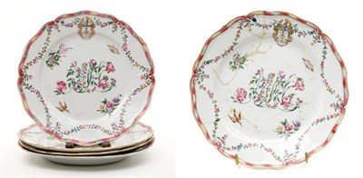 Lot 1306 - Set of Four Chinese Export Porcelain Armorial...