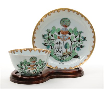 Lot 1302 - Chinese Export Porcelain Armorial Cup and...
