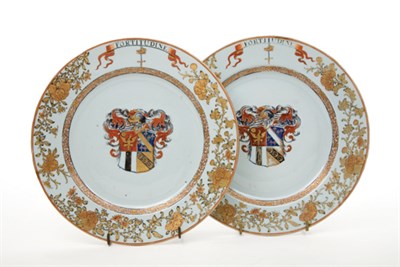 Lot 1310 - Pair of Chinese Export Porcelain Armorial...