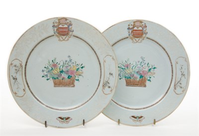 Lot 1313 - Pair of Chinese Export Porcelain Armorial...