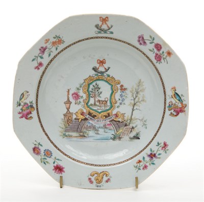 Lot 1316 - Chinese Export Porcelain Armorial Soup Plate...