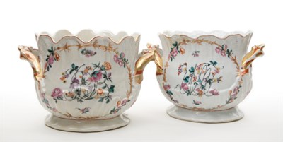 Lot 1319 - Pair of Chinese Export Rococo Porcelain Wine...