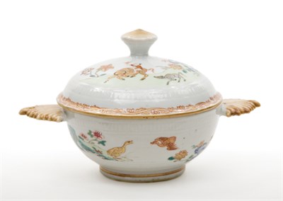 Lot 1322 - Chinese Export Porcelain Covered Ecuelle...