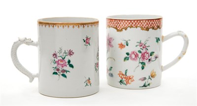 Lot 1341 - Two Chinese Export Porcelain Mugs Qianlong...