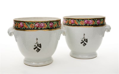 Lot 1274 - Pair of Chinese Export Porcelain Fruit Coolers...