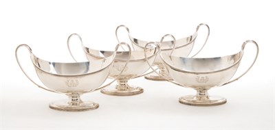 Lot 1222 - Set of Four George III Silver Sauceboats...