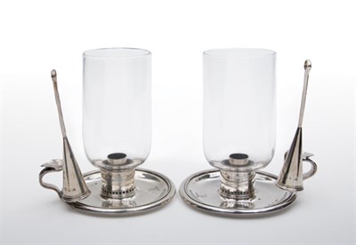 Lot 1198 - Pair of William IV Silver Chamber Candlesticks...