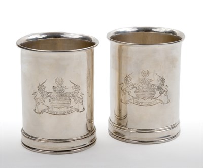 Lot 1203 - Pair of George III Style Silver Beakers Each...