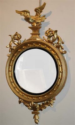 Lot 1171 - Regency Gilt-Wood Convex Mirror Height 45...