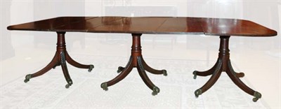 Lot 344 - Regency Style Mahogany Triple-Pedestal Dining...