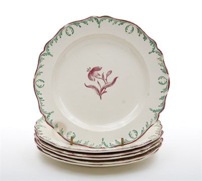 Lot 1538 - Set of Six Staffordshire Creamware Plates...
