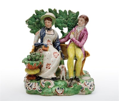 Lot 1417 - Staffordshire Pearlware Bocage Figural Group...