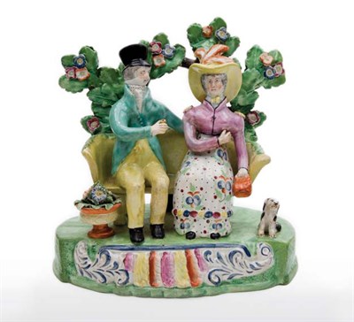 Lot 1416 - Staffordshire Pearlware Bocage Figural Group...