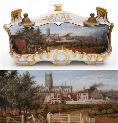 Lot 1569 - Chamberlain's Worcester Porcelain Inkstand...