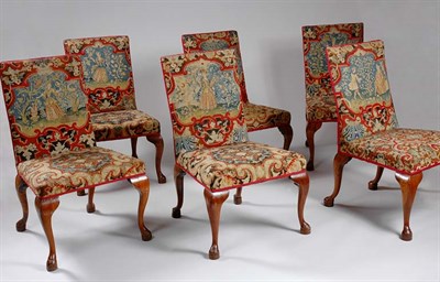 Lot 1369 - Set of Six George I Walnut Side Chairs Early...